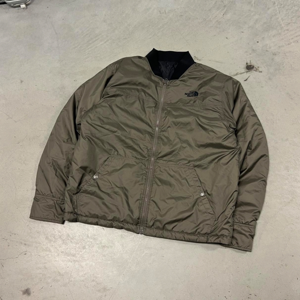 North Face Men's Olive Reversible Bomber Jacket